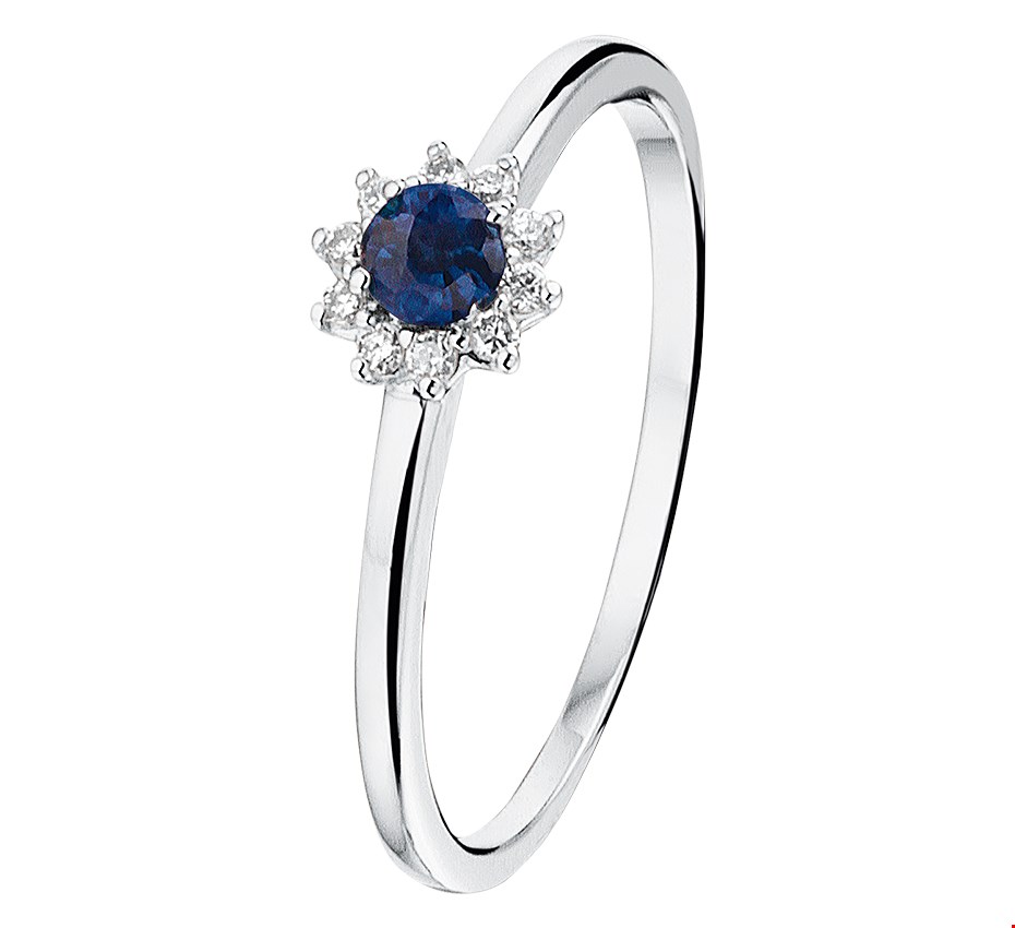 Ring Saffier 0.15ct En Diamant 0.07ct H P1