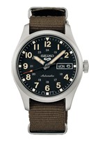 Seiko SRPJ85K1 5 Sports Horloge Automatic staal-nylon zilverkleurig-groen-zwart 36 mm