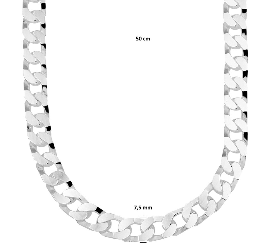 Huiscollectie 1021080 Zilveren Ketting Gourmet 7,5 mm 50 cm