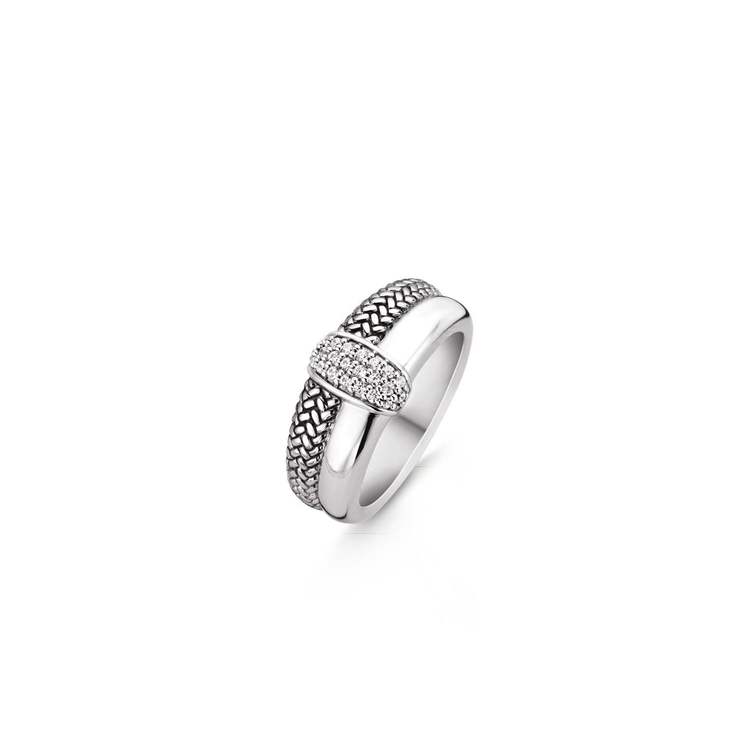 TI SENTO - Milano Ring 12153ZI Zilver met een zwarte plating Maat 62