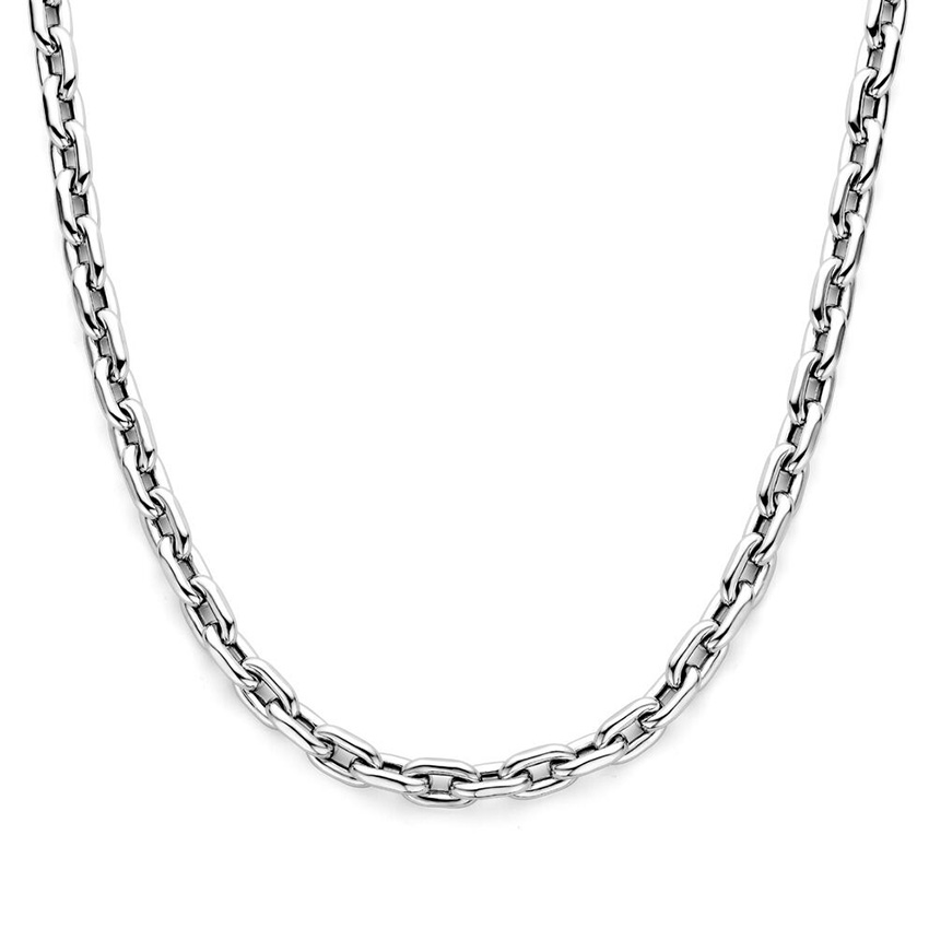 Ketting Paperclipschakel Ronde Buis-Springslot zilver 8,6 mm 43-47 cm