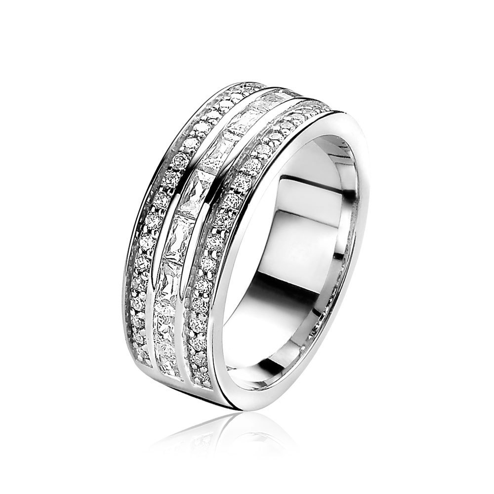 Zinzi ZIR1264 Ring zilver-zirconia wit 7 mm