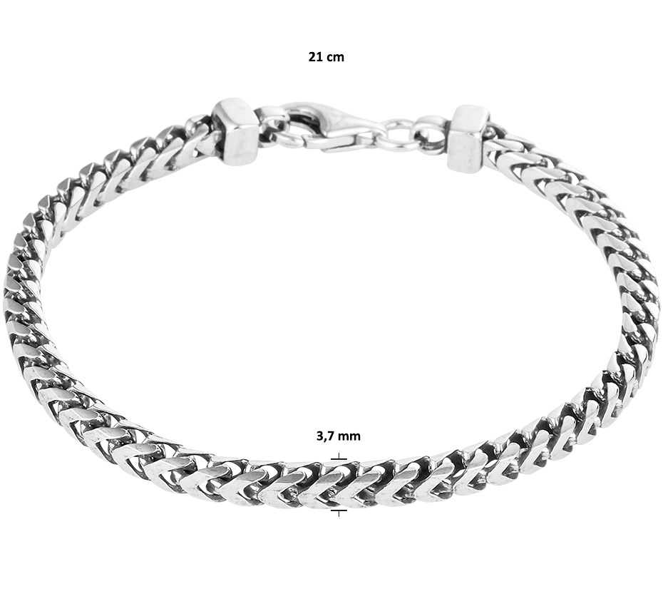 Zilver Geoxideerde Armband oxi gourmet 3 1101679 21 cm