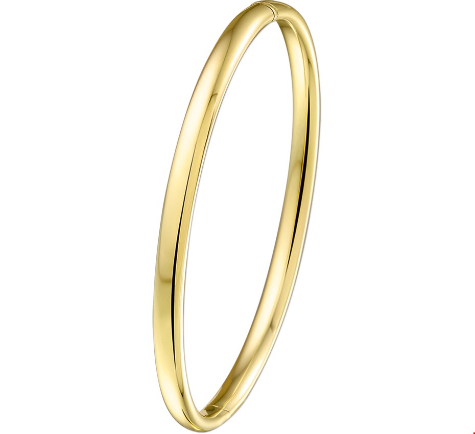 Zilgold Armband Bangle geelgoud met zilveren kern 3 mm