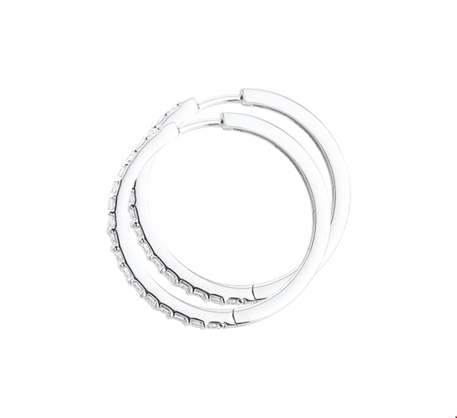 The Jewelry Collection Klapoorringen Zirkonia - Zilver