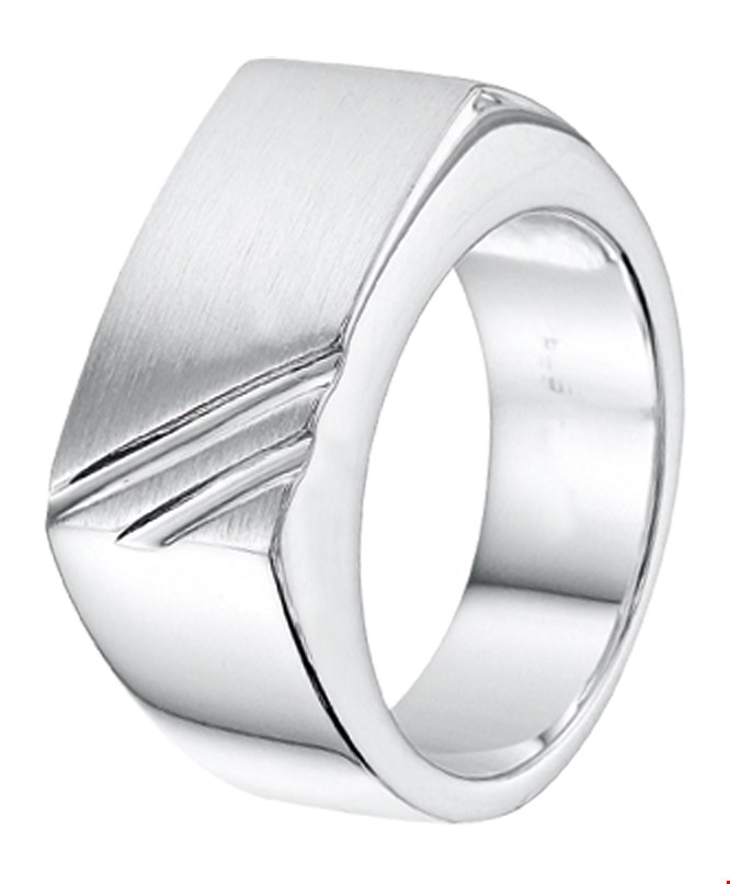 The Jewelry Collection For Men Ring Poli/mat - Zilver