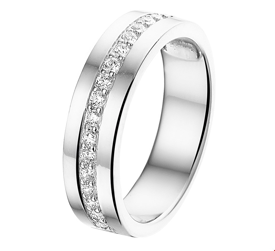 The Jewelry Collection Ring Zirkonia - Zilver