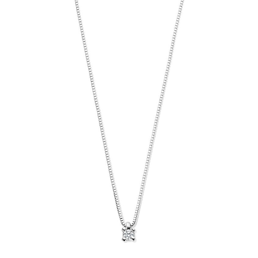 Ketting witgoud-diamant 0,05 ct Hsi 3 x 4,5 mm 42-45 cm