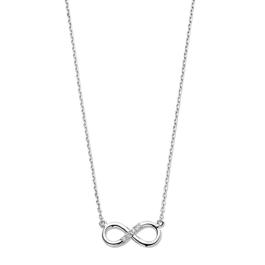 Ketting Infinity witgoud-diamant 0,03 ct Hsi 7 x 15 mm 42-45 cm