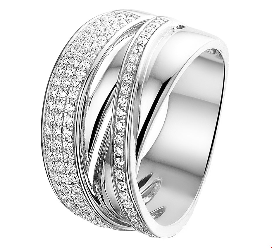 The Jewelry Collection Ring Zirkonia - Zilver