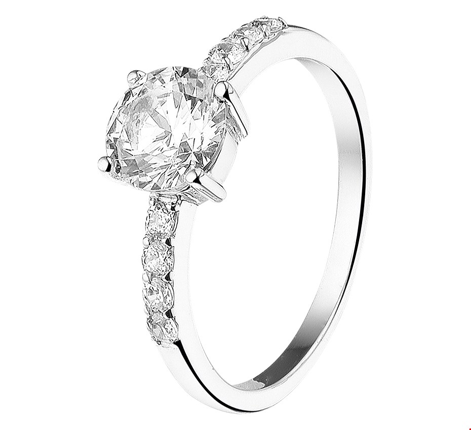 The Jewelry Collection Ring Zirkonia - Zilver