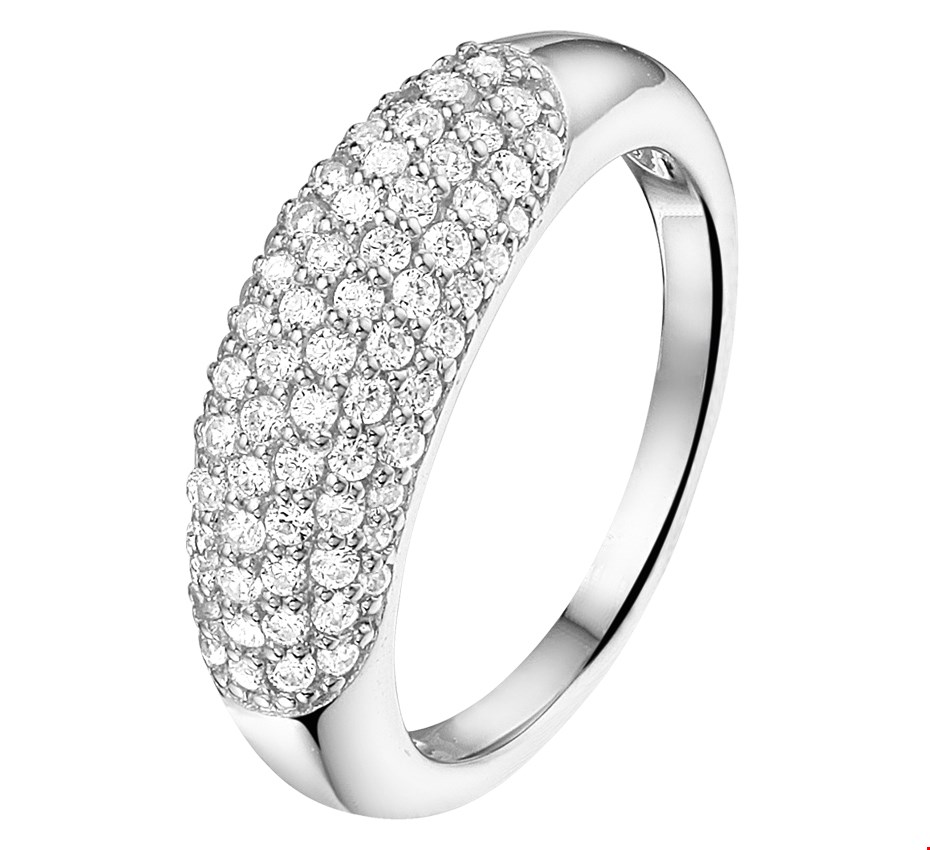 The Jewelry Collection Ring Zirkonia - Zilver