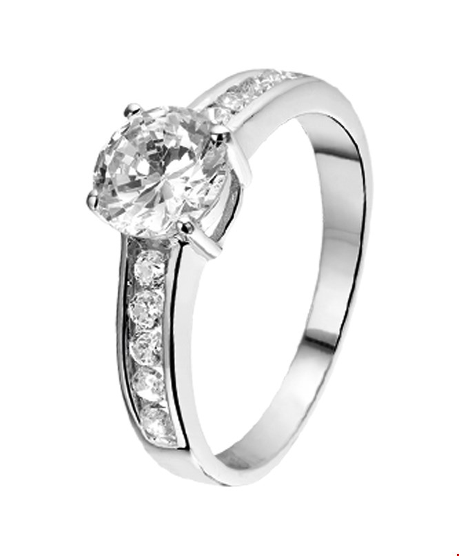 The Jewelry Collection Ring Zirkonia - Zilver