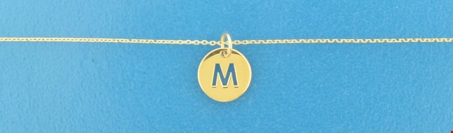 Huiscollectie 4020811 Collier Geelgoud Letter M 0,8 mm 40 - 42 - 44 cm