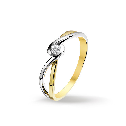 Trendjuwelier huiscollectie 4205621 Bicolor gouden zirkonia ring