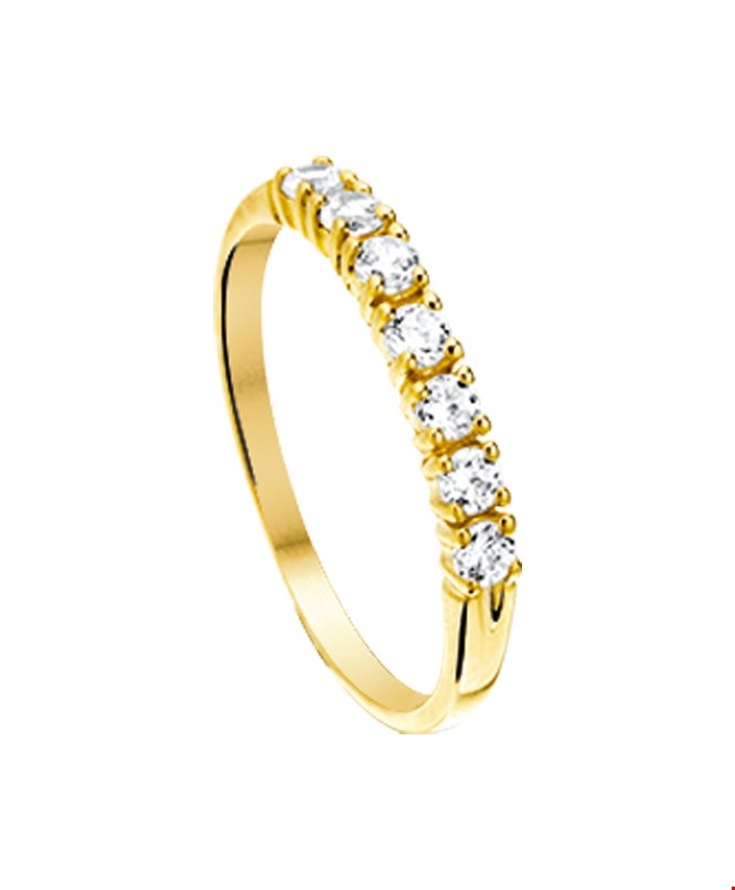 The Jewelry Collection Ring Zirkonia - Goud