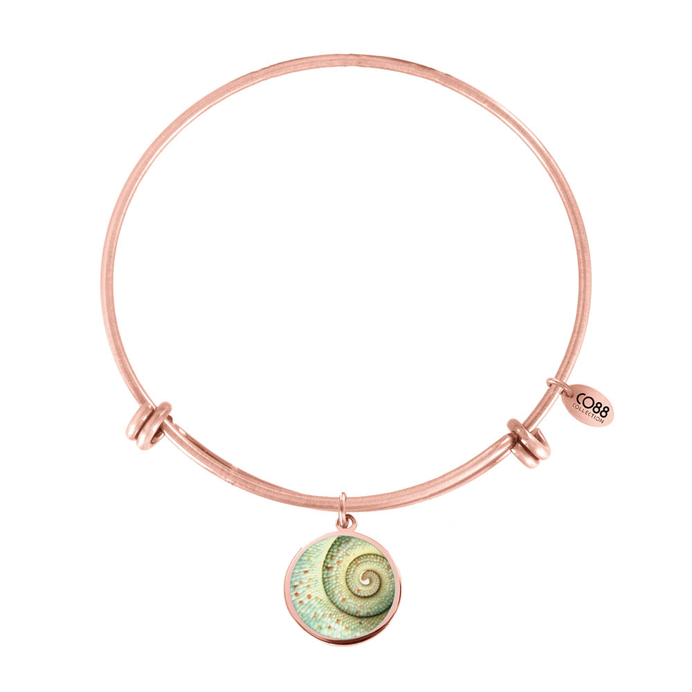 CO88 Collection Elemental 8CB 11036 Stalen Armband met Hangers - Kameleonstaart Ø 20 mm - One-size - Rosékleurig