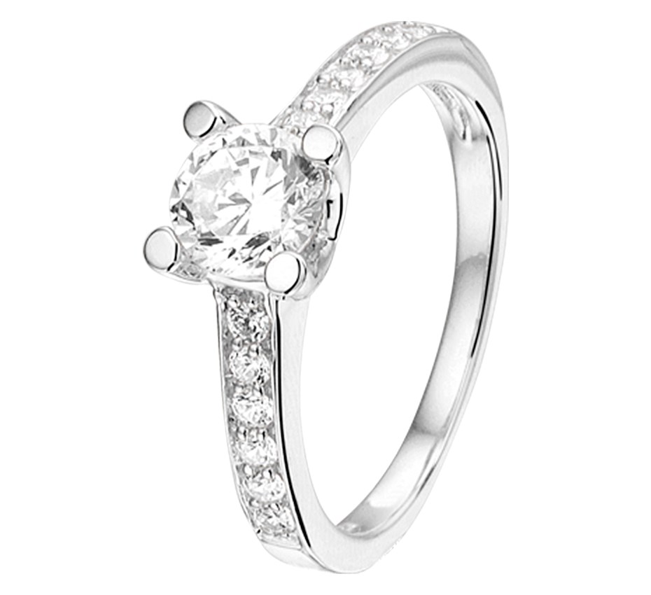 The Jewelry Collection Ring Zirkonia - Zilver