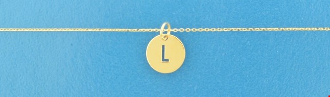 Huiscollectie 4020810 Collier Geelgoud Letter L 0,8 mm 40 - 42 - 44 cm