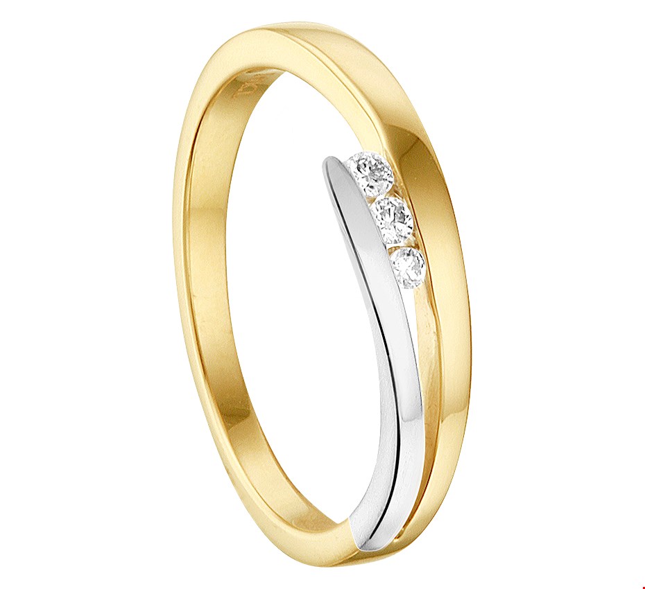 TFT Ring Diamant 0.06 Ct. Bicolor Goud