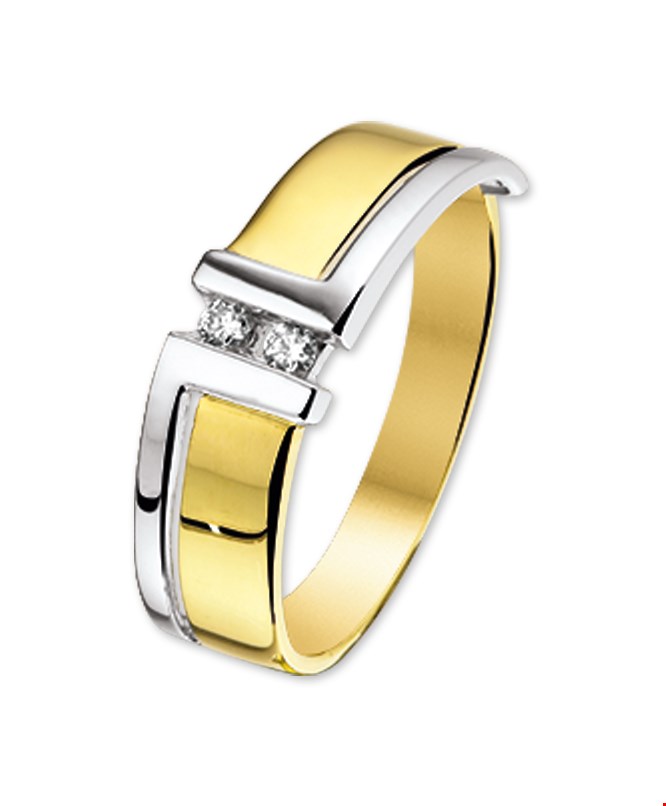 The Jewelry Collection Ring Zirkonia - Goud