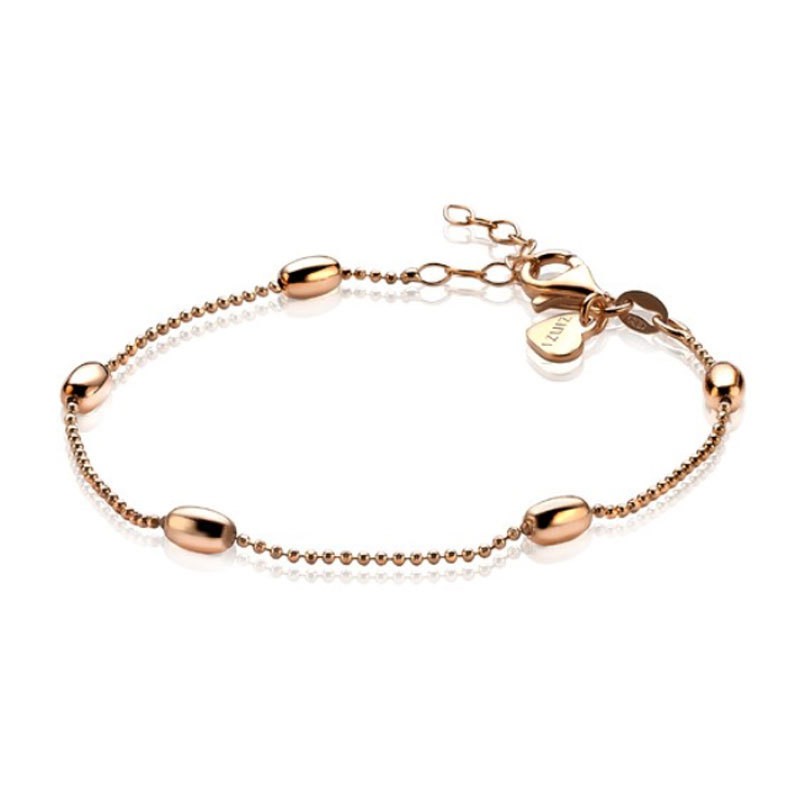 Zinzi ZIA1232R Rosévergulde zilveren bolletjes armband