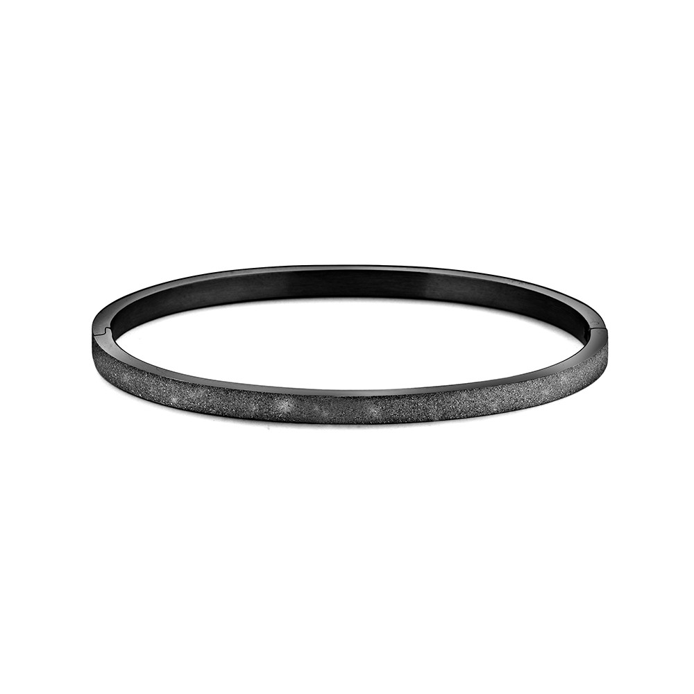 Kaliber Frosted 7KB 0089M Stalen Bangle met Frost - Maat M - Zwart