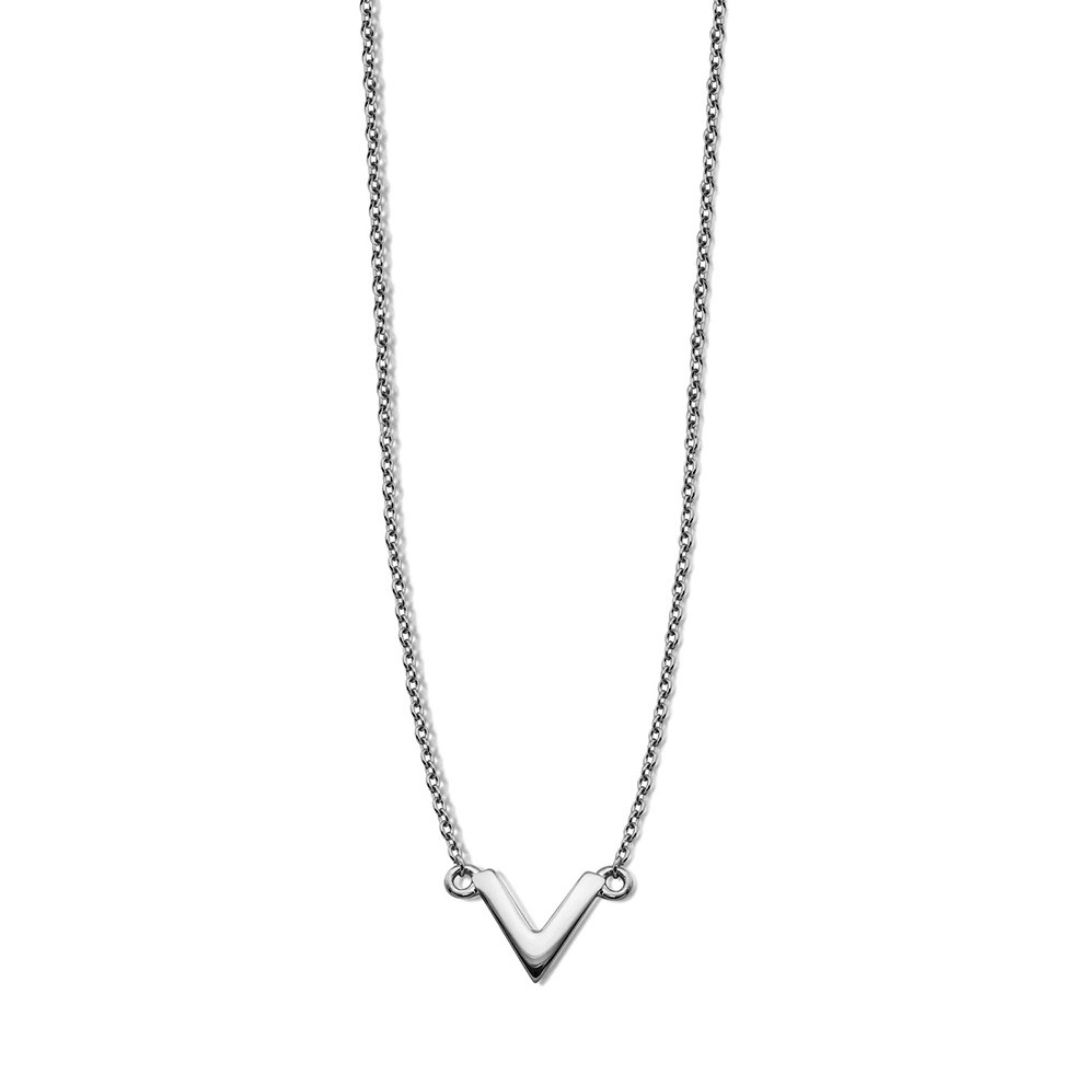 JWLS4U XN004S XoXo Ketting V zilver 40-45 cm