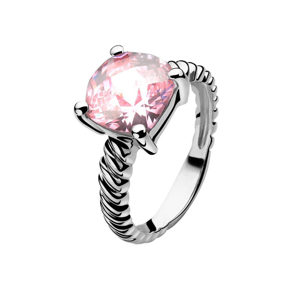 Zinzi ZIR937R Ring zilver-zirconia wit-roze