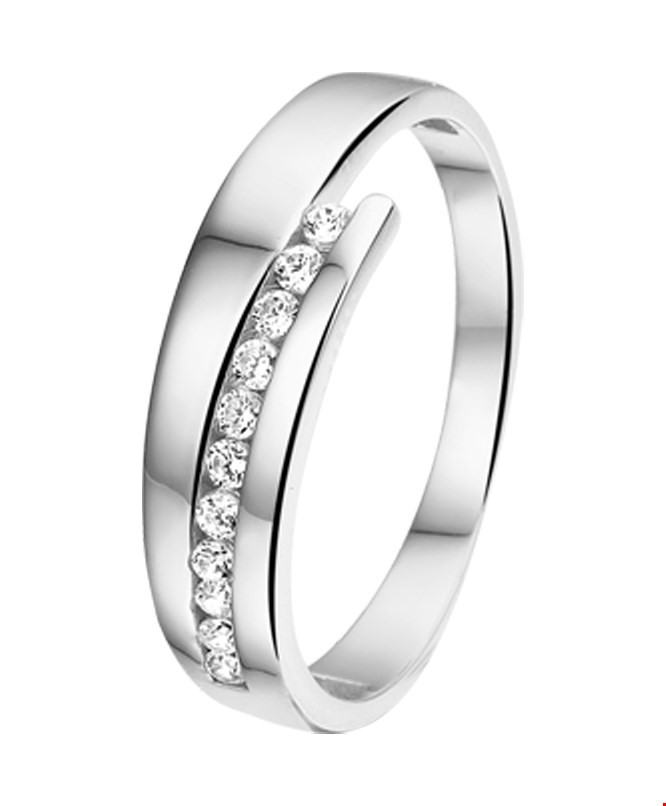 The Jewelry Collection Ring Zirkonia - Goud