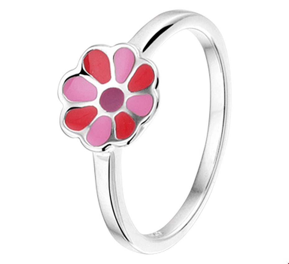 The Kids Jewelry Collection Ring Bloem - Zilver Gerhodineerd