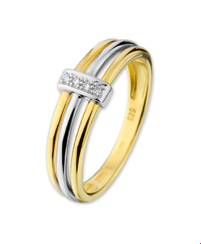 TFT Ring Diamant 0.02ct H SI Bicolor Goud