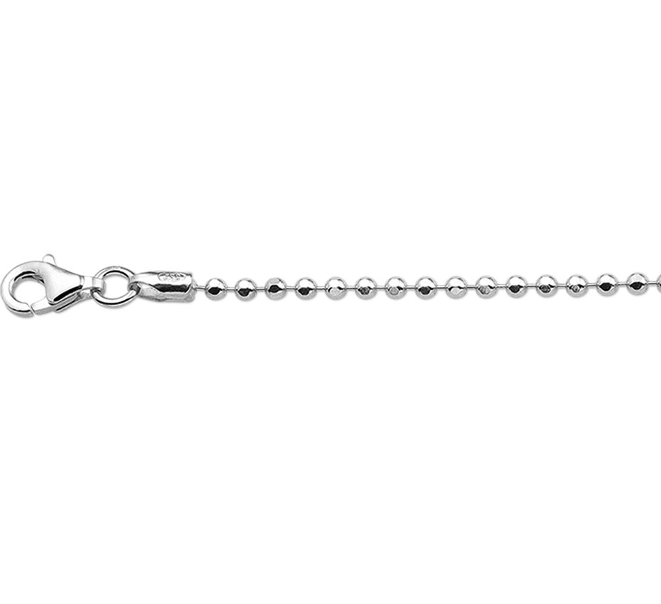 TFT Enkelbandje Gediamanteerde Bolletjes 24 + 2 Cm Zilver Gerhodineerd