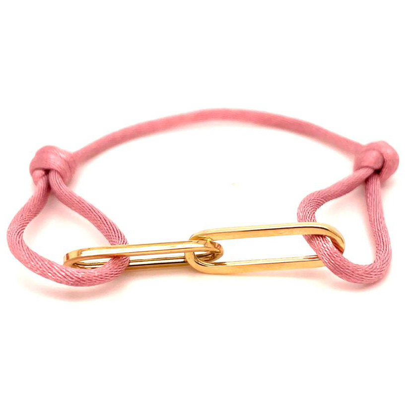 Slate SLA0012 Armband Paperclip satijn-geelgoud roze