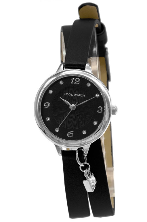 Coolwatch by Prisma CW.260 Wikkelhorloge Bente staal/leder zwart 29 mm