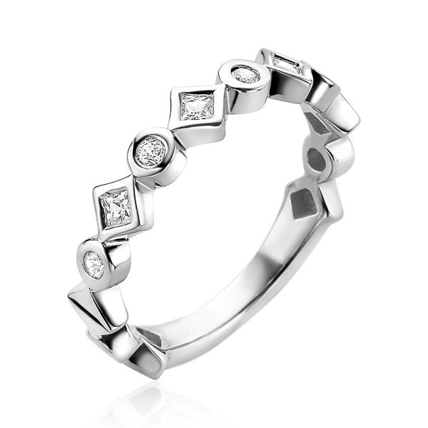 Zinzi ZIR2055 Ring de Luxe zilver met zirconia Maat 56